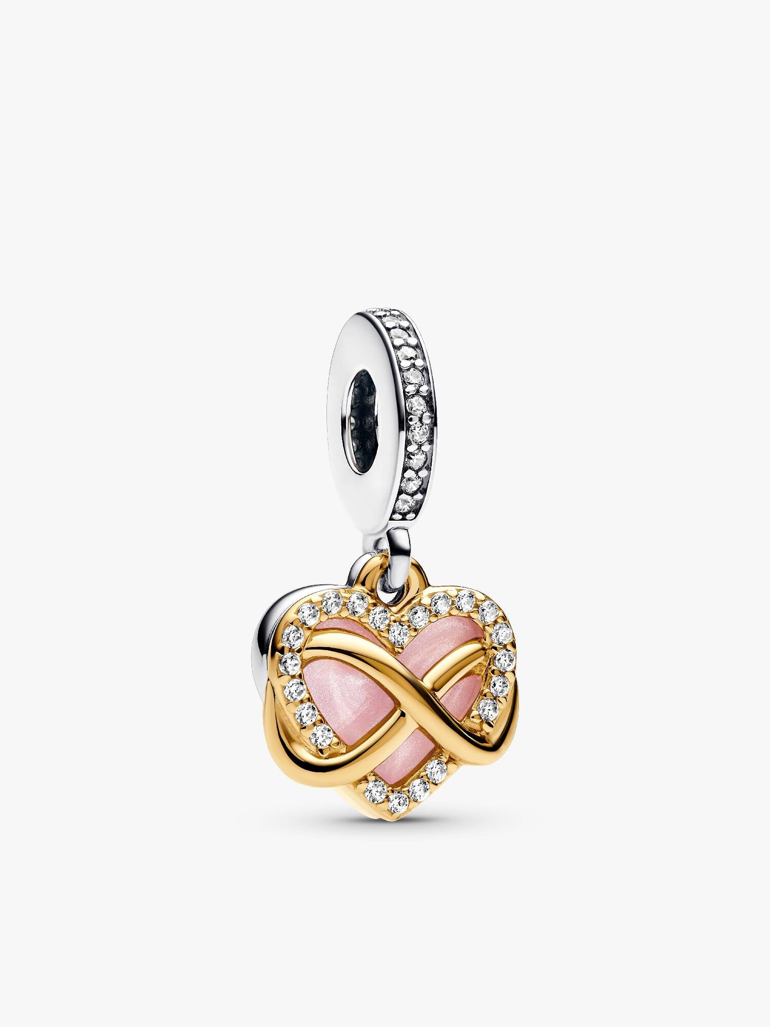 Sparkling Infinity Heart Dangle Charm