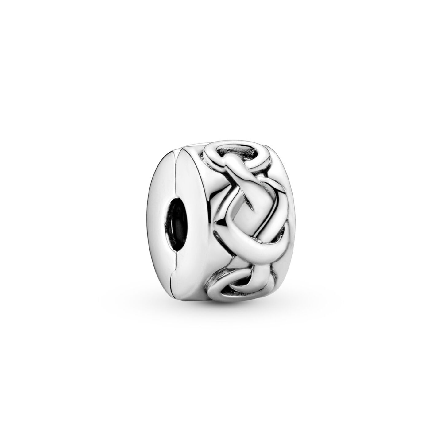 Женский шарм Pandora Knotted Hearts Clip Charm, цвет: Серебро — фото 2
