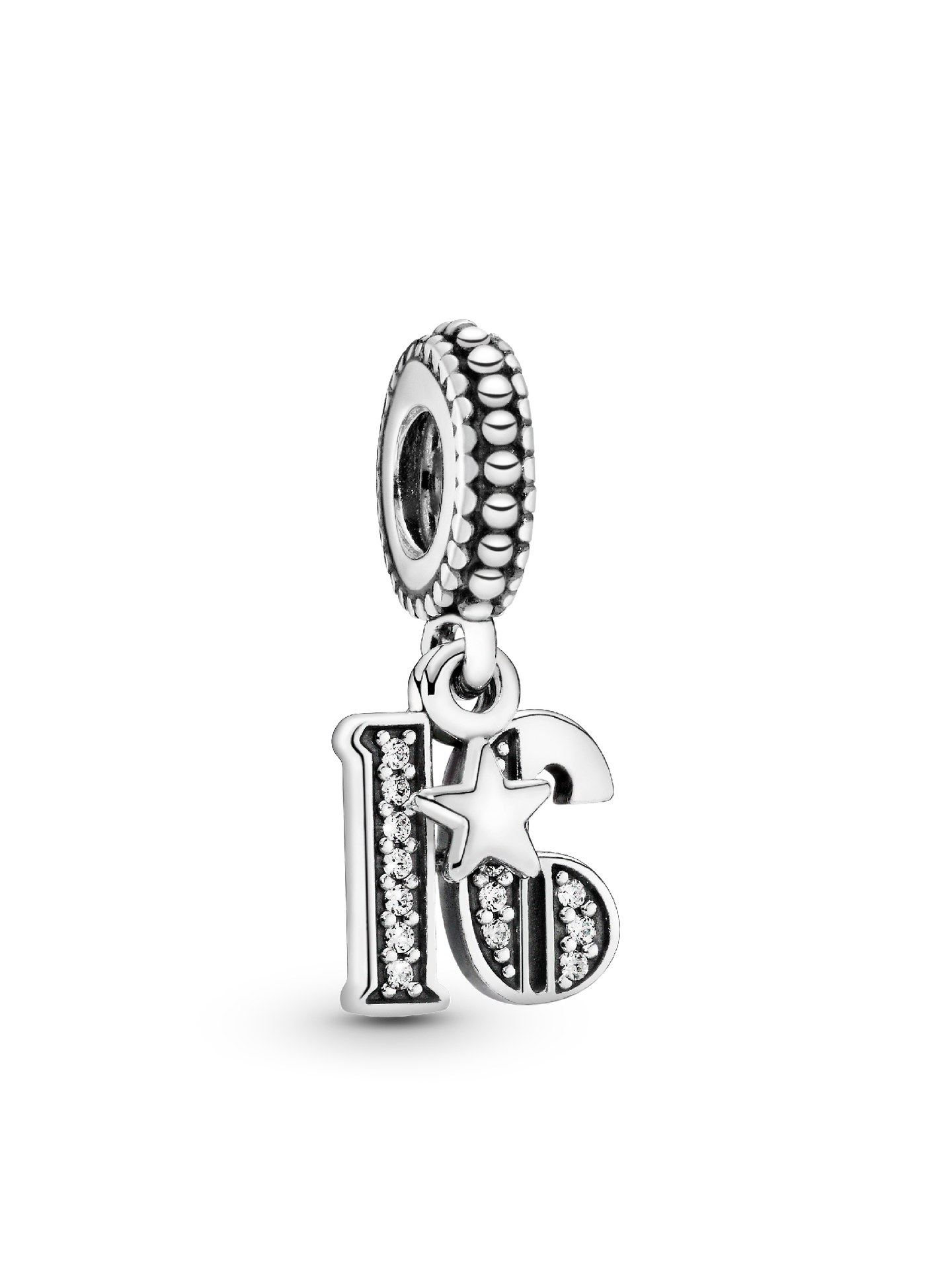 Женский шарм Pandora 16th Celebration Charm, цвет: Серебро — фото 1