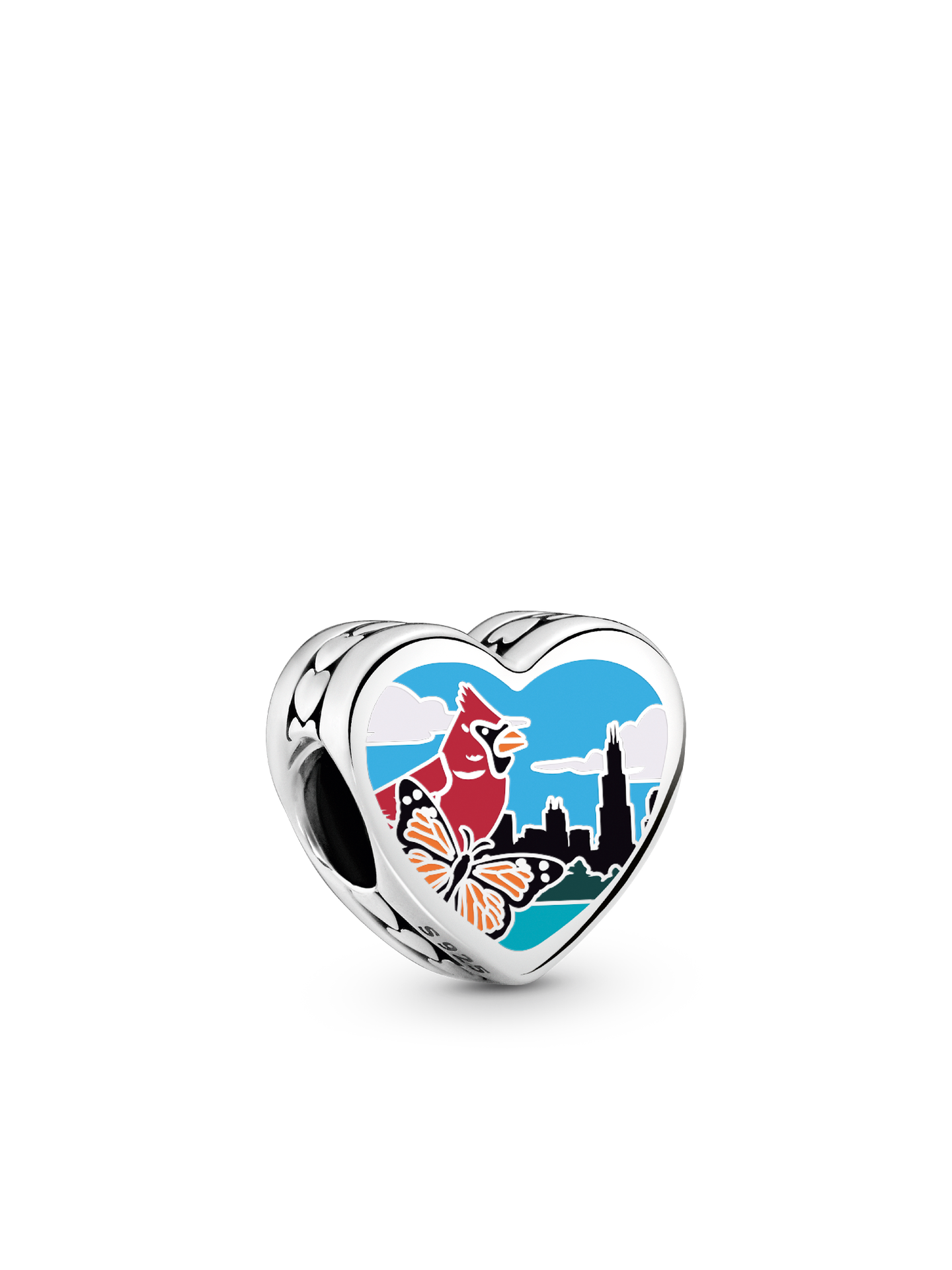 Женский шарм Pandora Illinois Heart Charm, цвет: Серебро