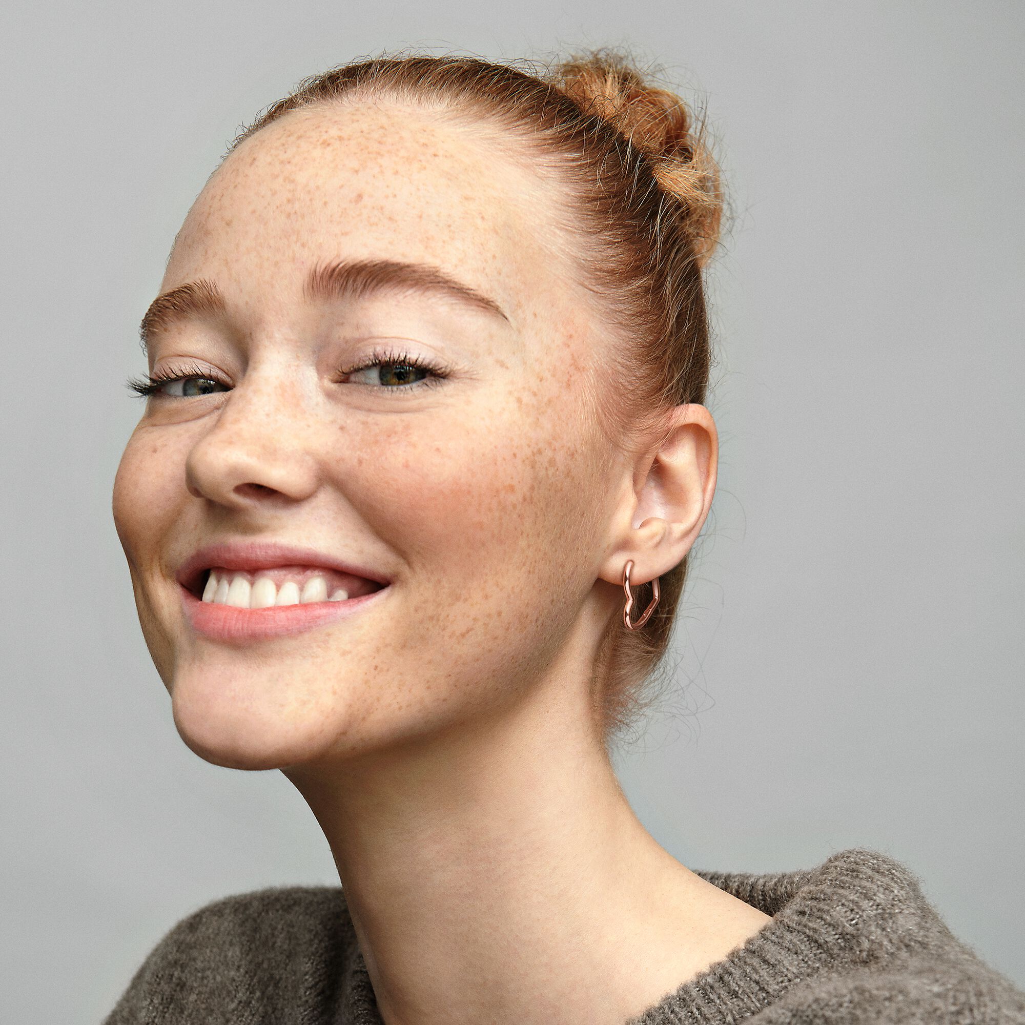 Asymmetrical Heart Hoop Earrings | Rose 