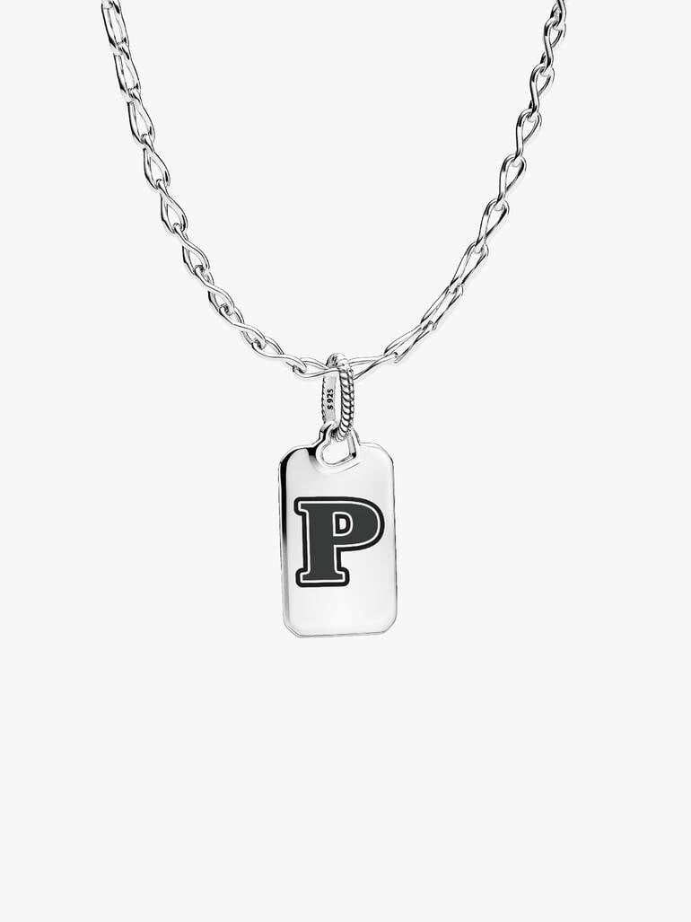 Letter P Rectangle Pendant