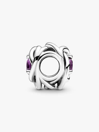February Purple Eternity Circle Charm