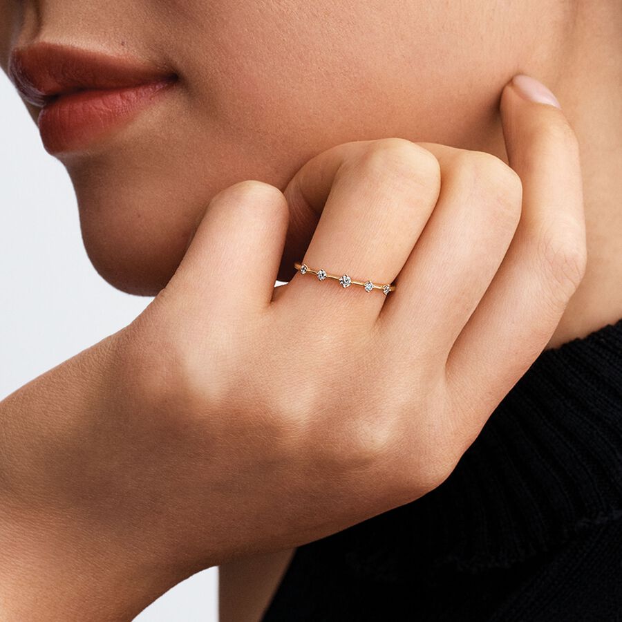 Era Lab Pandora Era Lab-Grown Diamond Station Ring | Gold | Pandora US