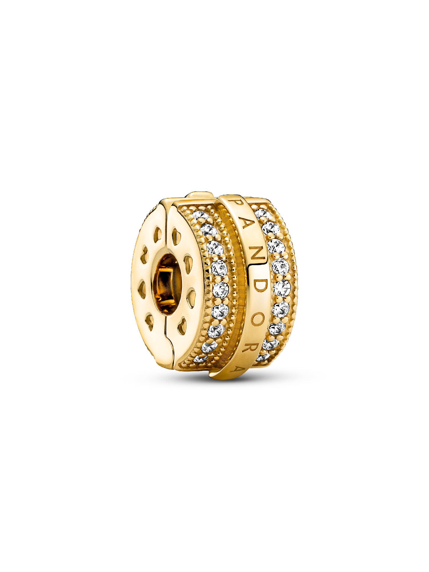Sparkling Pavé Lines & Logo Clip Charm