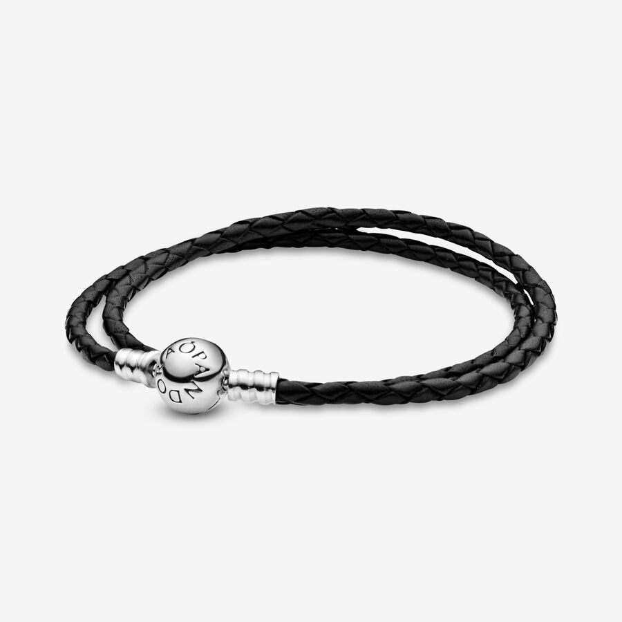 Pandora Double Black Leather Bracelet