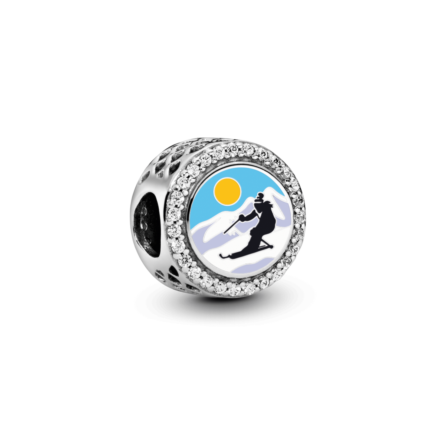 Женский шарм Pandora Skier Charm, цвет: Серебро — фото 1
