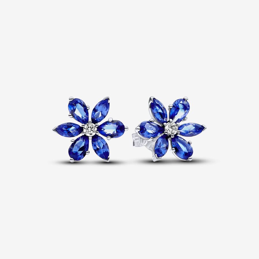 Sparkling Blue Herbarium Cluster Stud Earrings image number 0