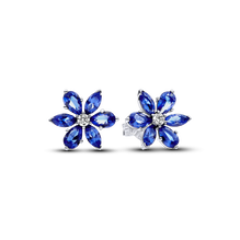 Sparkling Blue Herbarium Cluster Stud Earrings