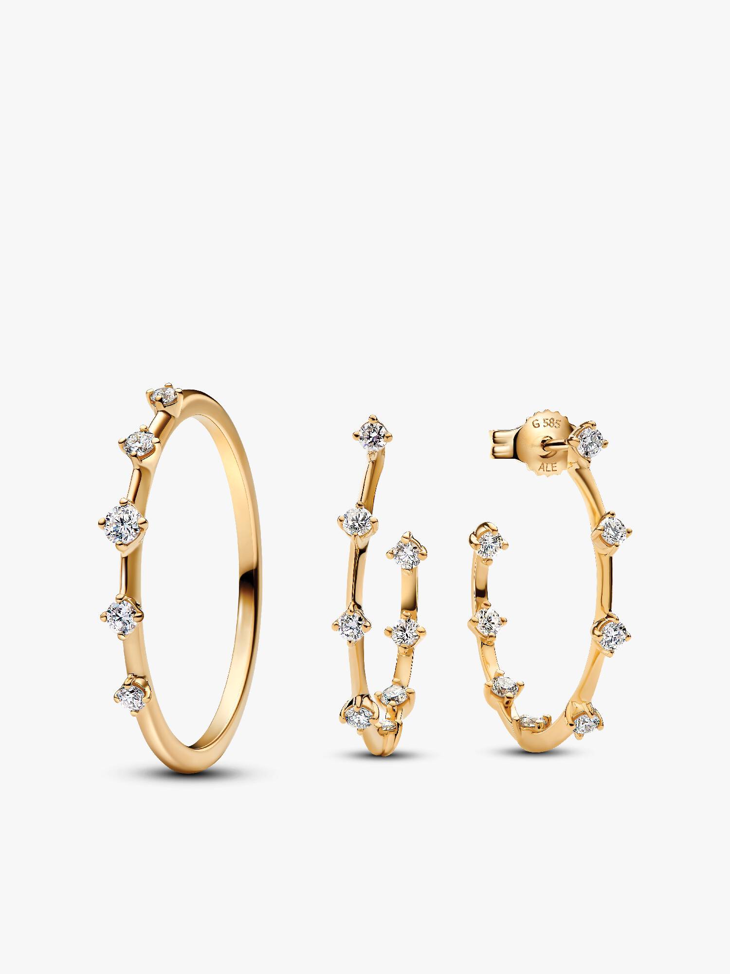 Lab-Grown Diamond Station Earring and Ring Set