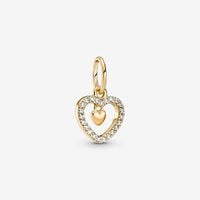 Sparkling Double Heart Dangle Charm | Gold | Pandora US
