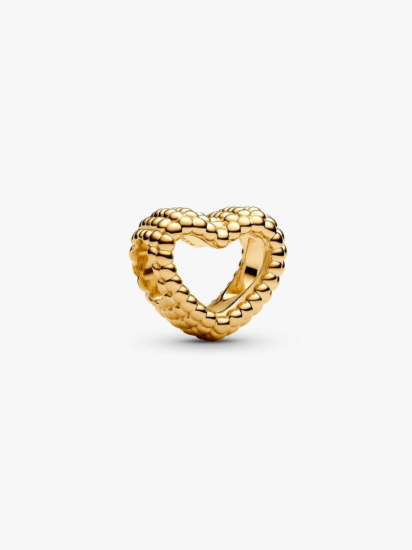 Beaded Open Heart Charm