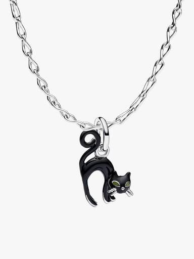 Vamp Romantic Black Cat Charm Necklace