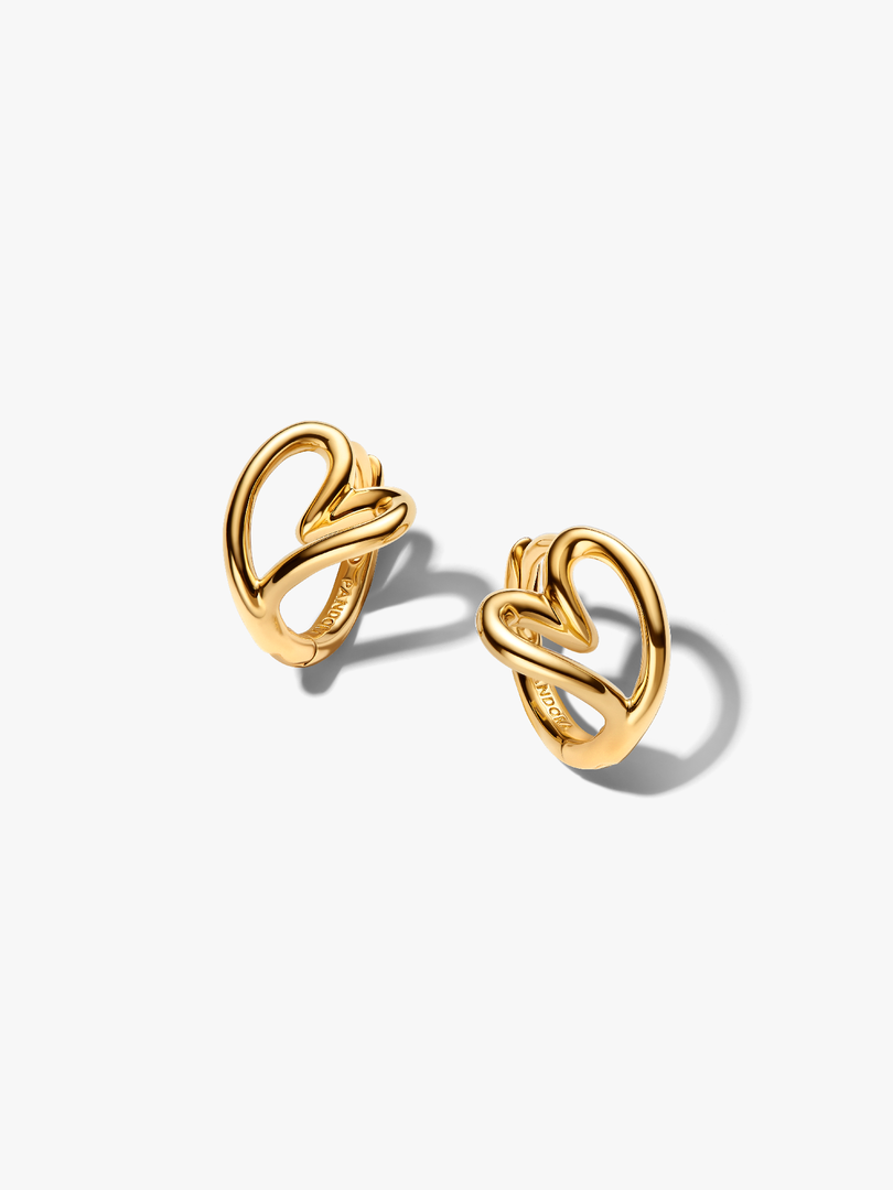 Organically Shaped Heart Small Hoop Earrings