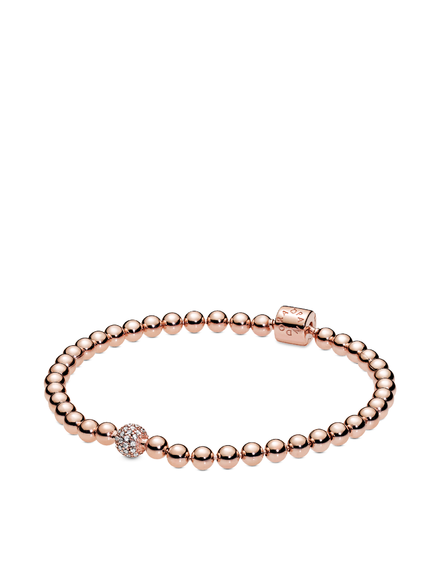 Женский браслет Pandora Beads & Pavé, Rose gold plated, цвет: Покрытие розовым золотом — фото 1
