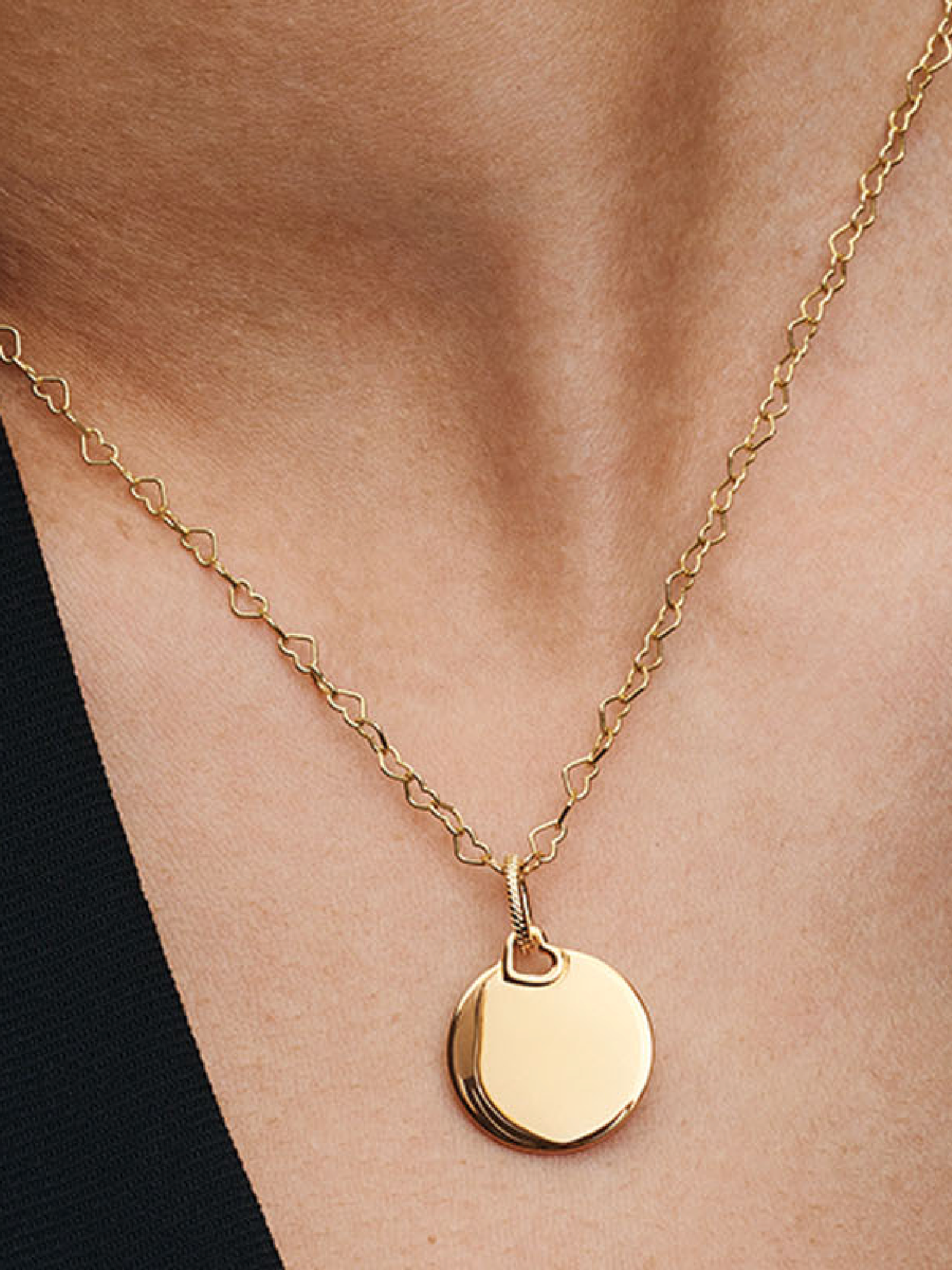 Женский шарм Pandora Engravable Round Tag Dangle Charm, цвет: Позолоченный — фото 3