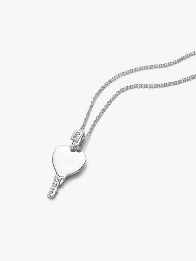 Engravable Heart Key Pendant