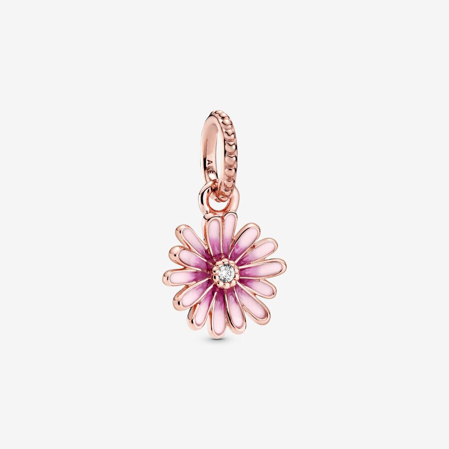 fængelsflugt Ubetydelig paraply Pink Daisy Flower Dangle Charm | Rose gold plated | Pandora US