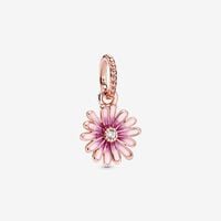 Pink Daisy Flower Dangle Charm | Rose gold plated | Pandora US