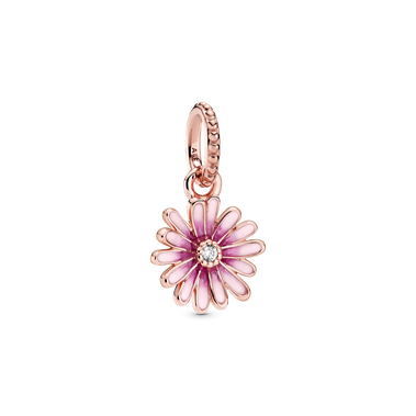 Pink Daisy Flower Dangle Charm