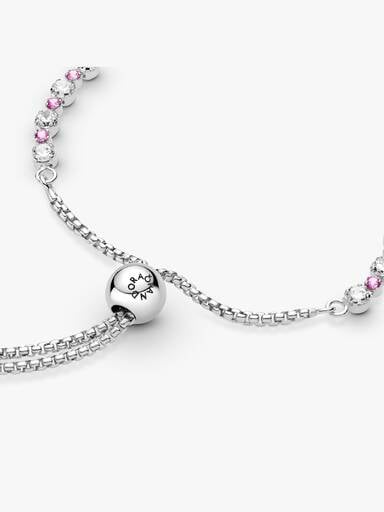 FINAL SALE - Pink & Clear Sparkle Slider Bracelet