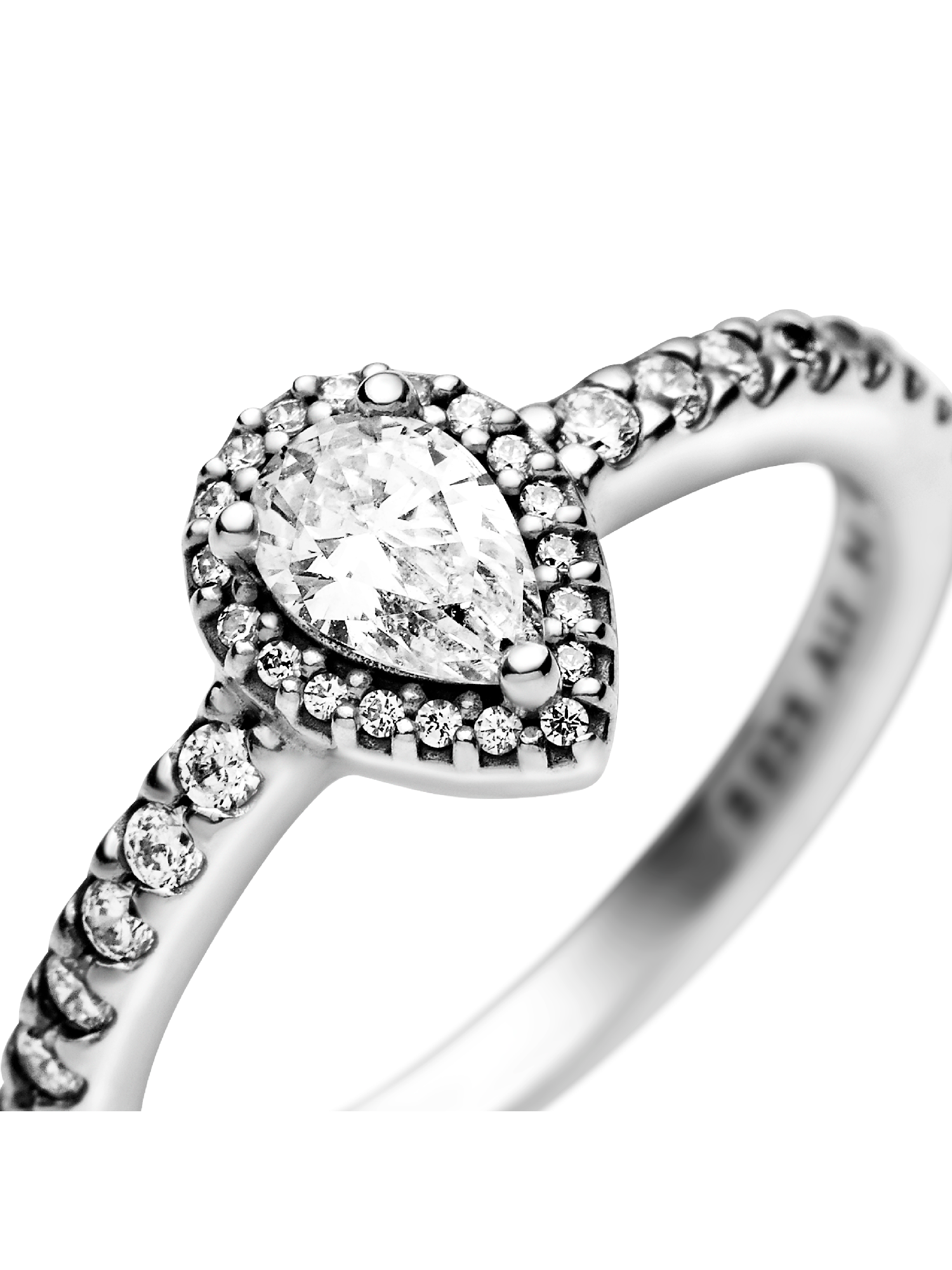 Classic Teardrop Halo Ring