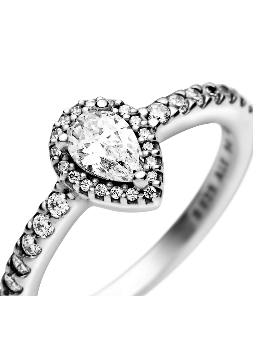 Classic Teardrop Halo Ring