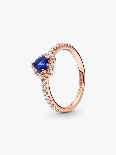 Sparkling Blue Elevated Heart Ring