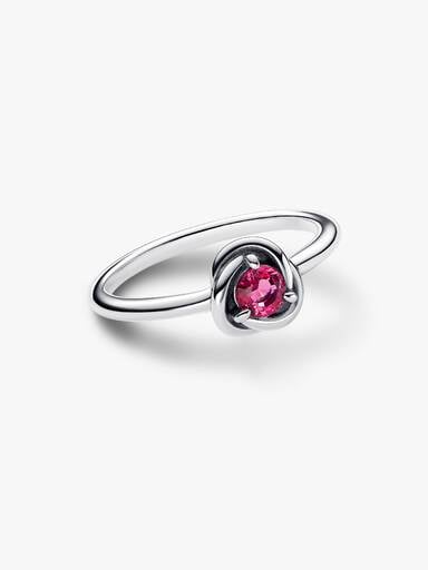 October Pink Eternity Circle Ring