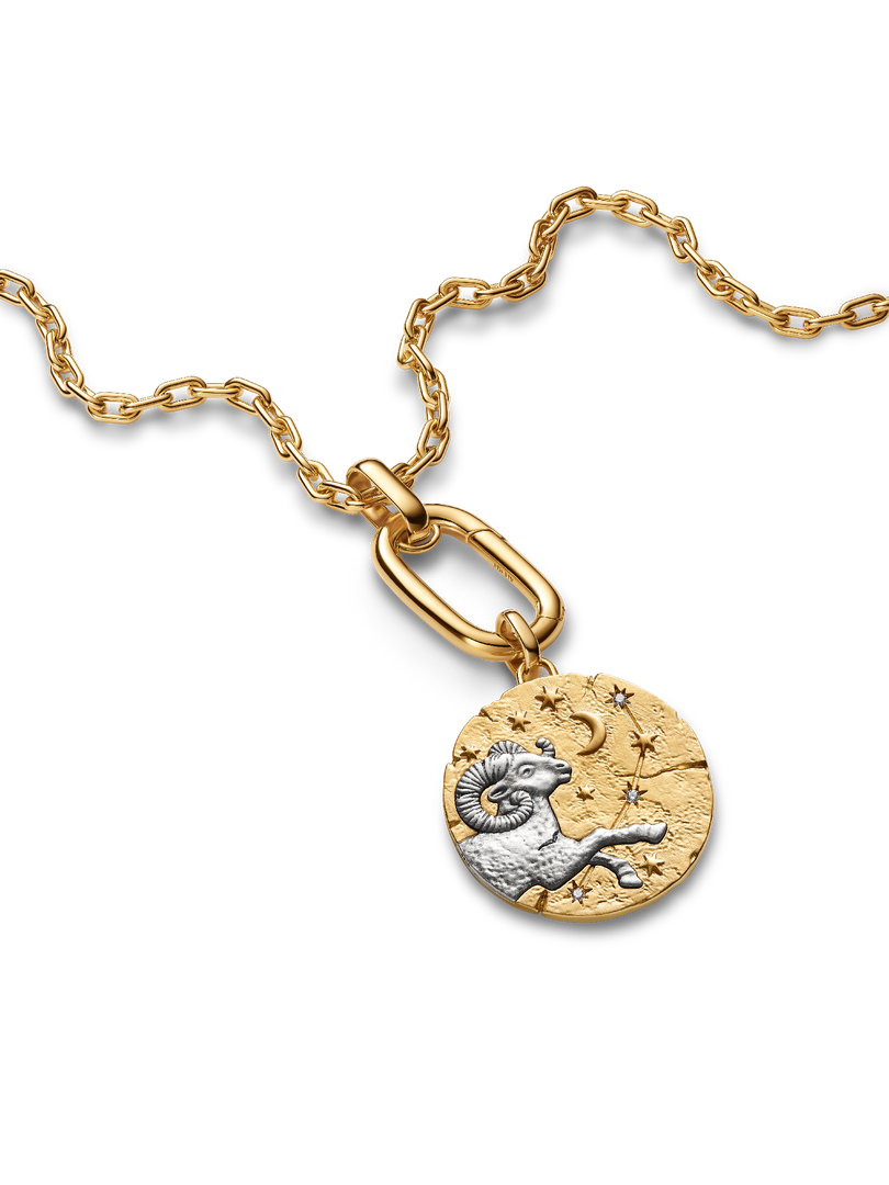 Aries Zodiac Oversized Medallion Charm