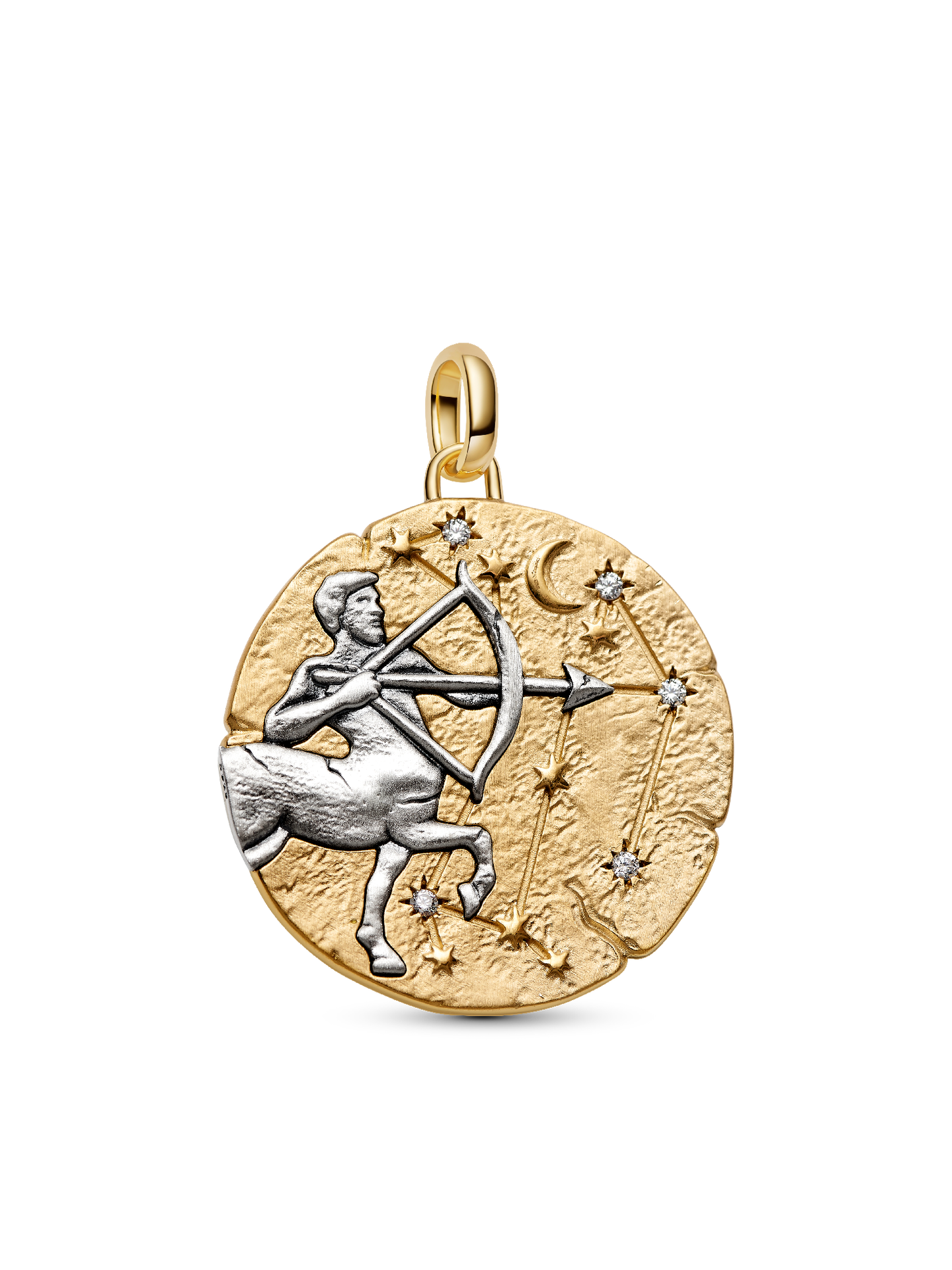 Женский шарм Pandora Sagittarius Zodiac Oversized Medallion Charm, цвет: Двухцветный — фото 1