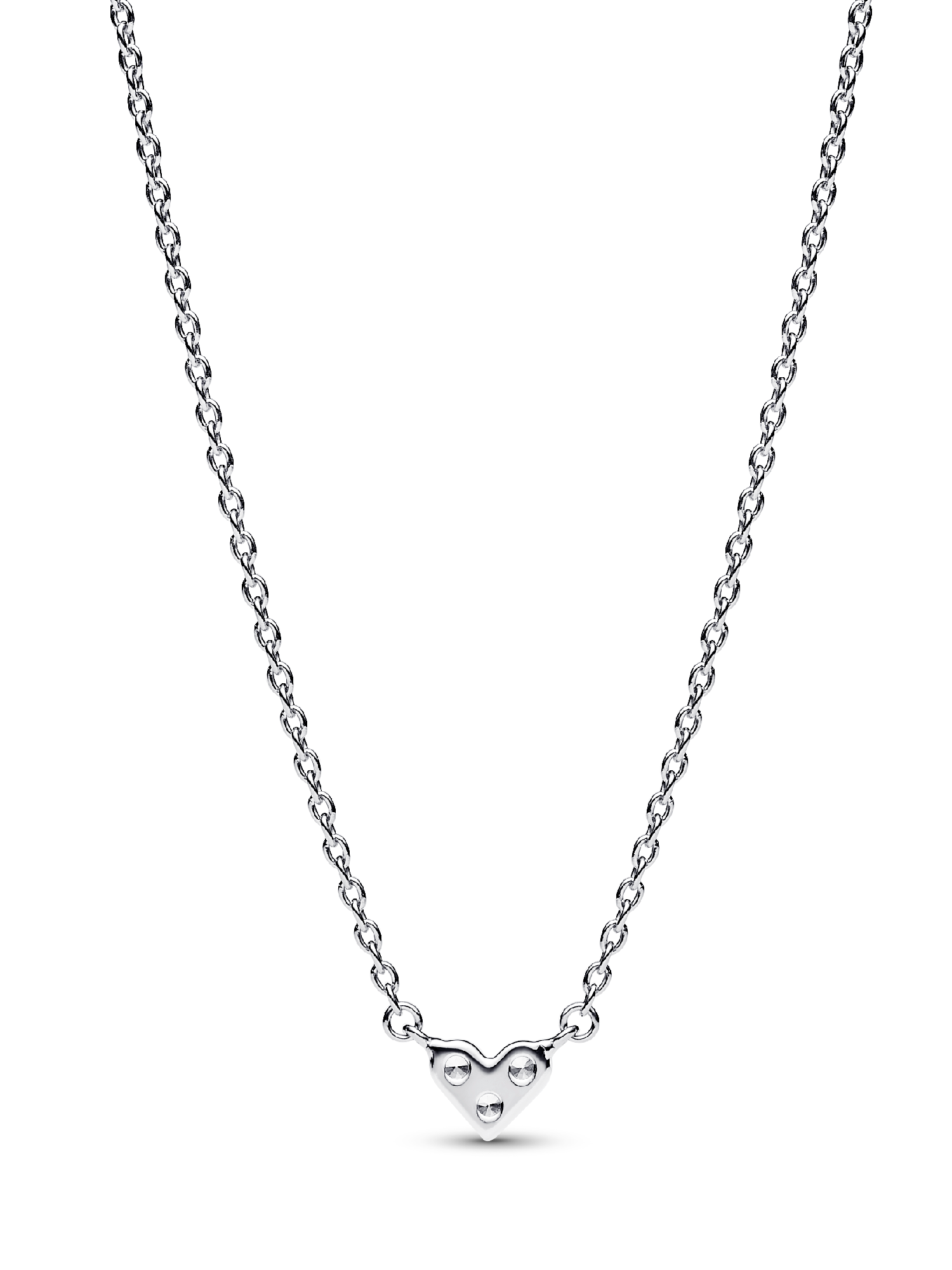 Triple Stone Heart Collier Necklace | Sterling silver | Pandora US