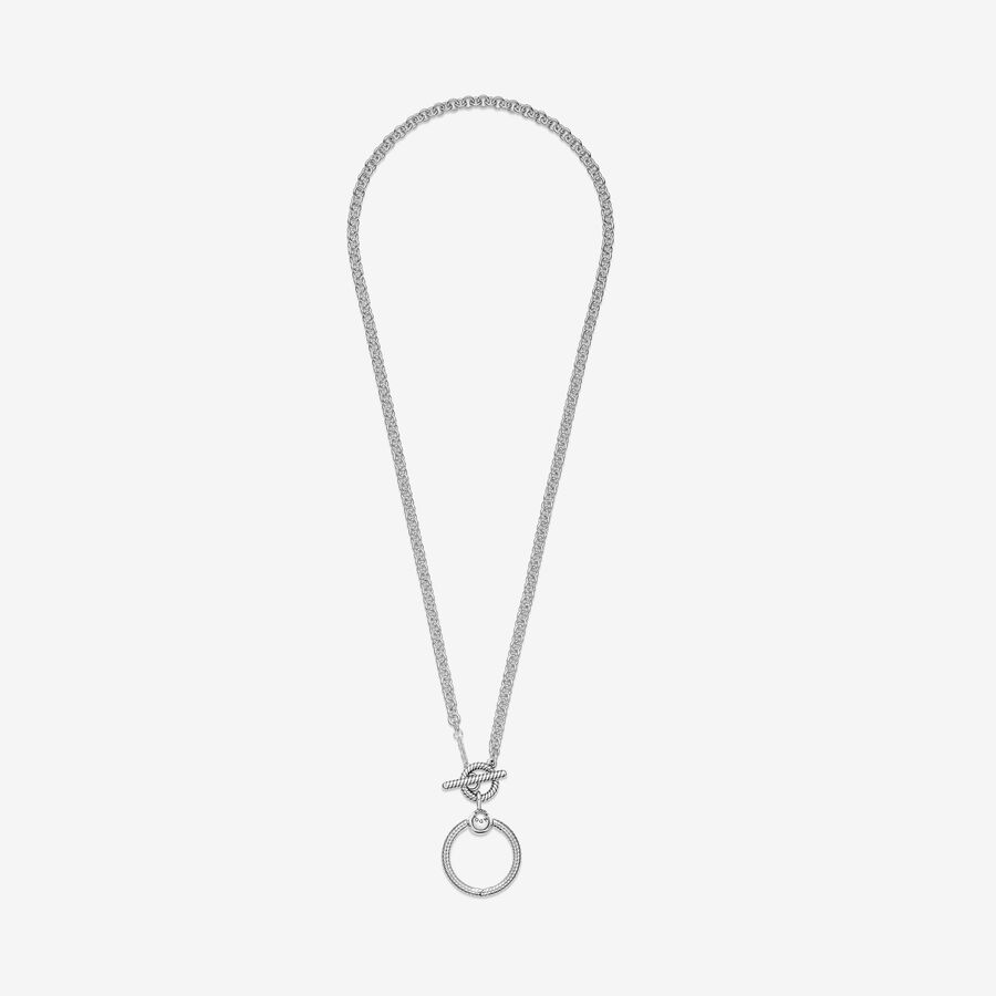 Pandora Moments O Pendant T-bar Necklace | Sterling silver | Pandora US