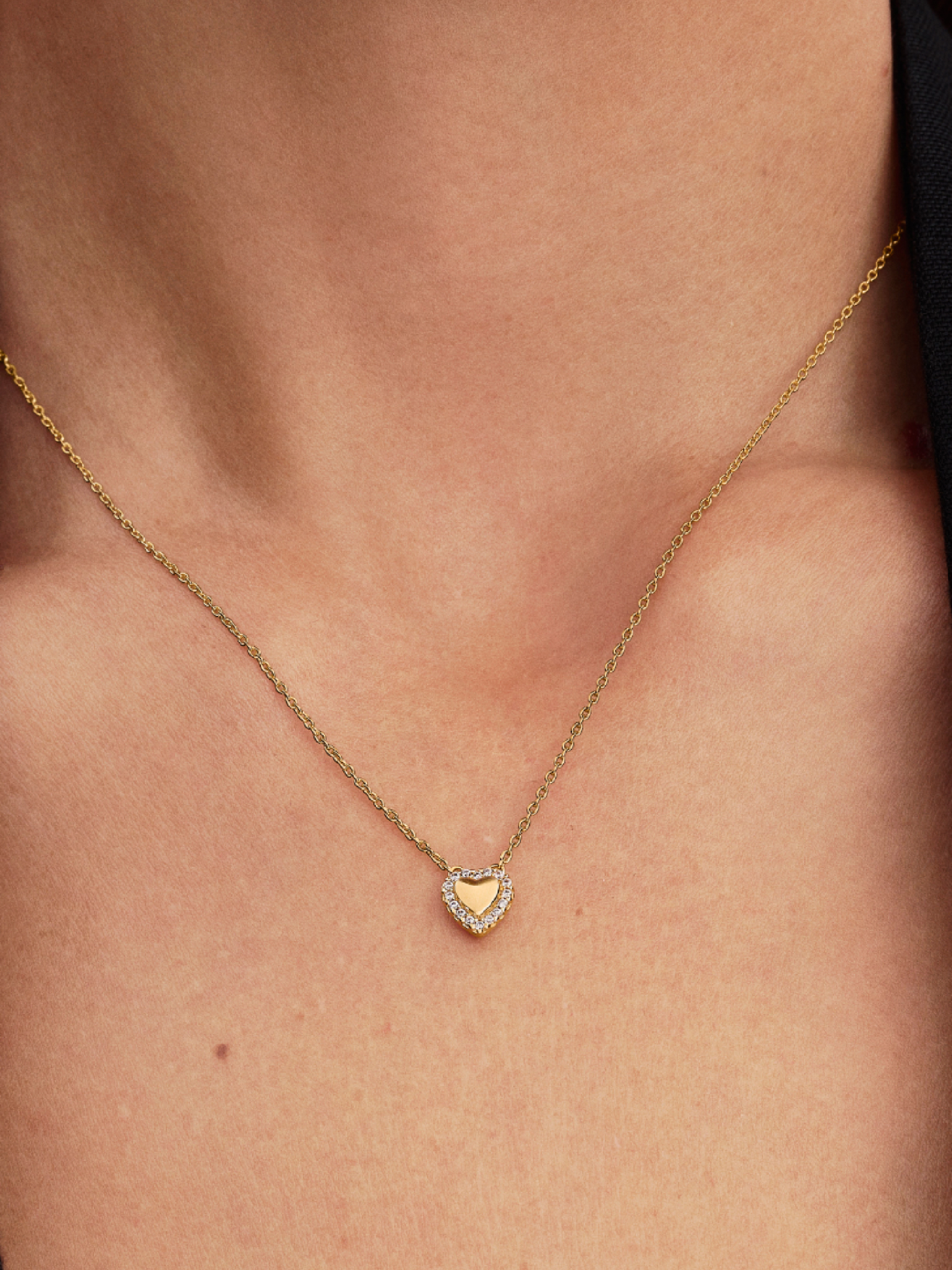 Женское колье Pandora Engravable Heart Halo Collier, цвет: Позолоченный — фото 3