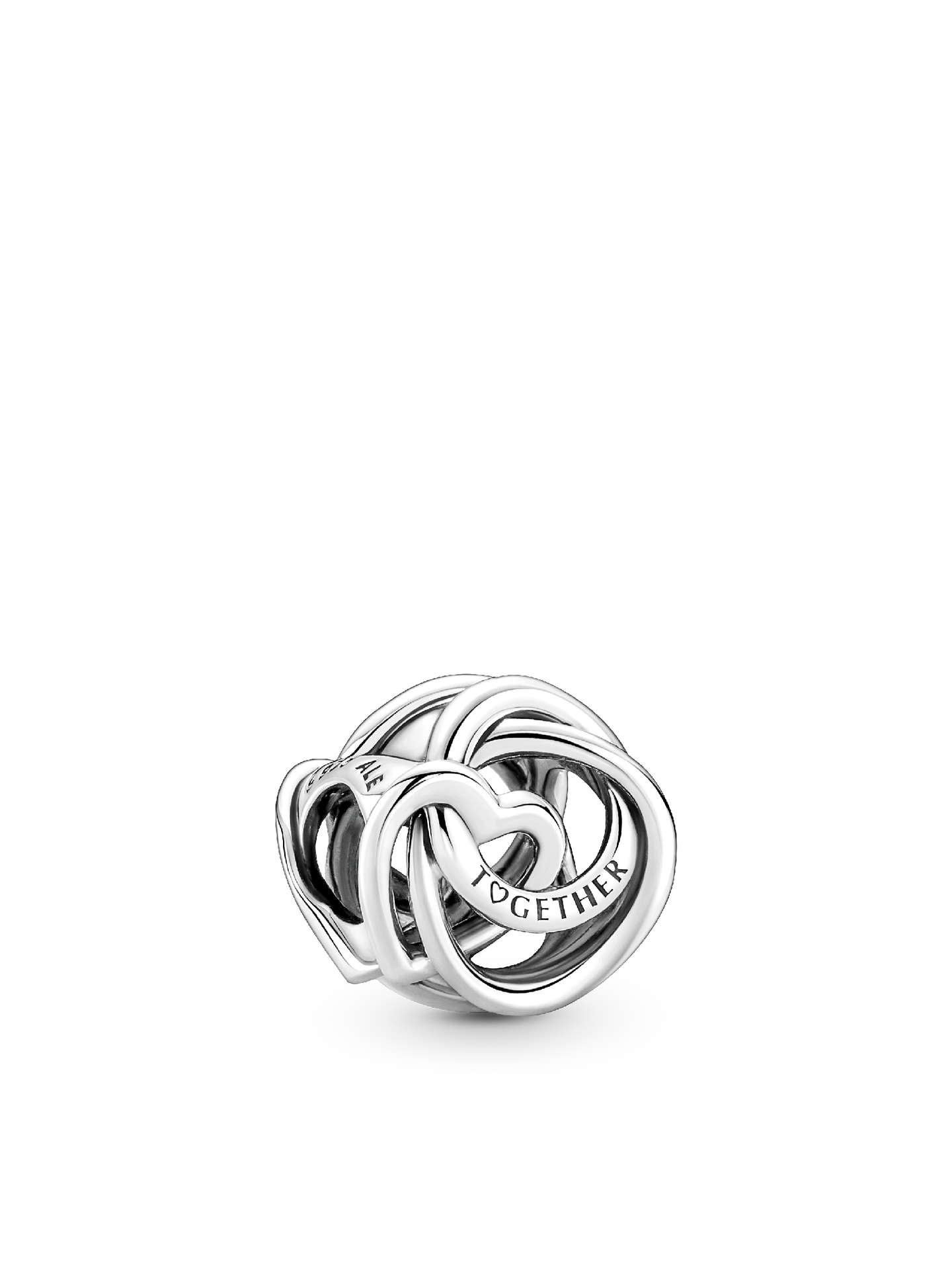 Женский шарм Pandora Family Always Encircled Heart Charm, цвет: Серебро — фото 1