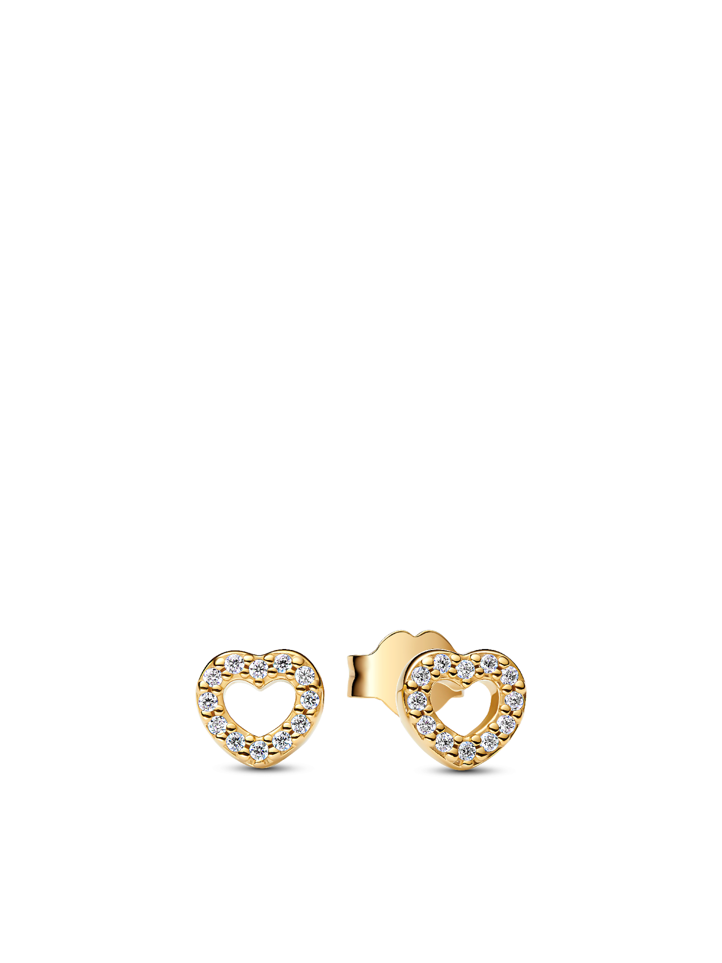 Женские серьги Pandora Open Heart, Gold plated, цвет: Позолоченный — фото 1