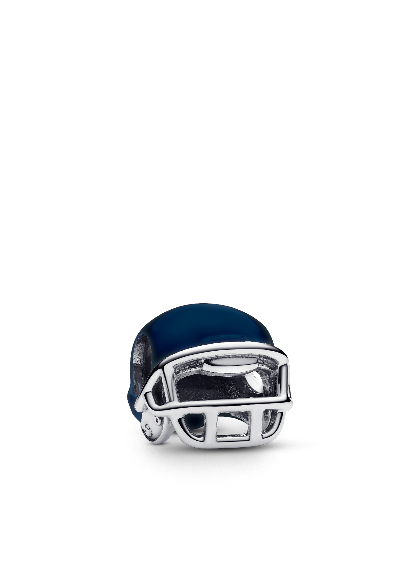 Женский шарм Pandora Navy Football Helmet Charm, цвет: Серебро — фото 1