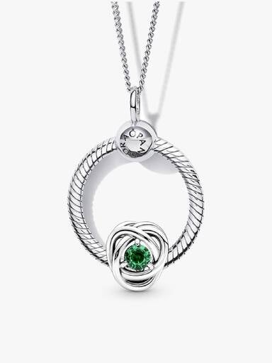 May Birthstone Eternity Circle O Pendant Set