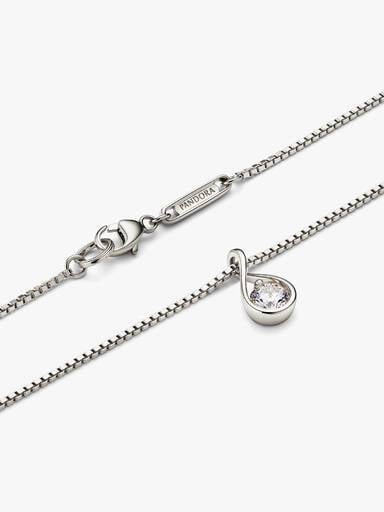 Pandora Infinite 14k White Gold Lab-grown Diamond Pendant Necklace