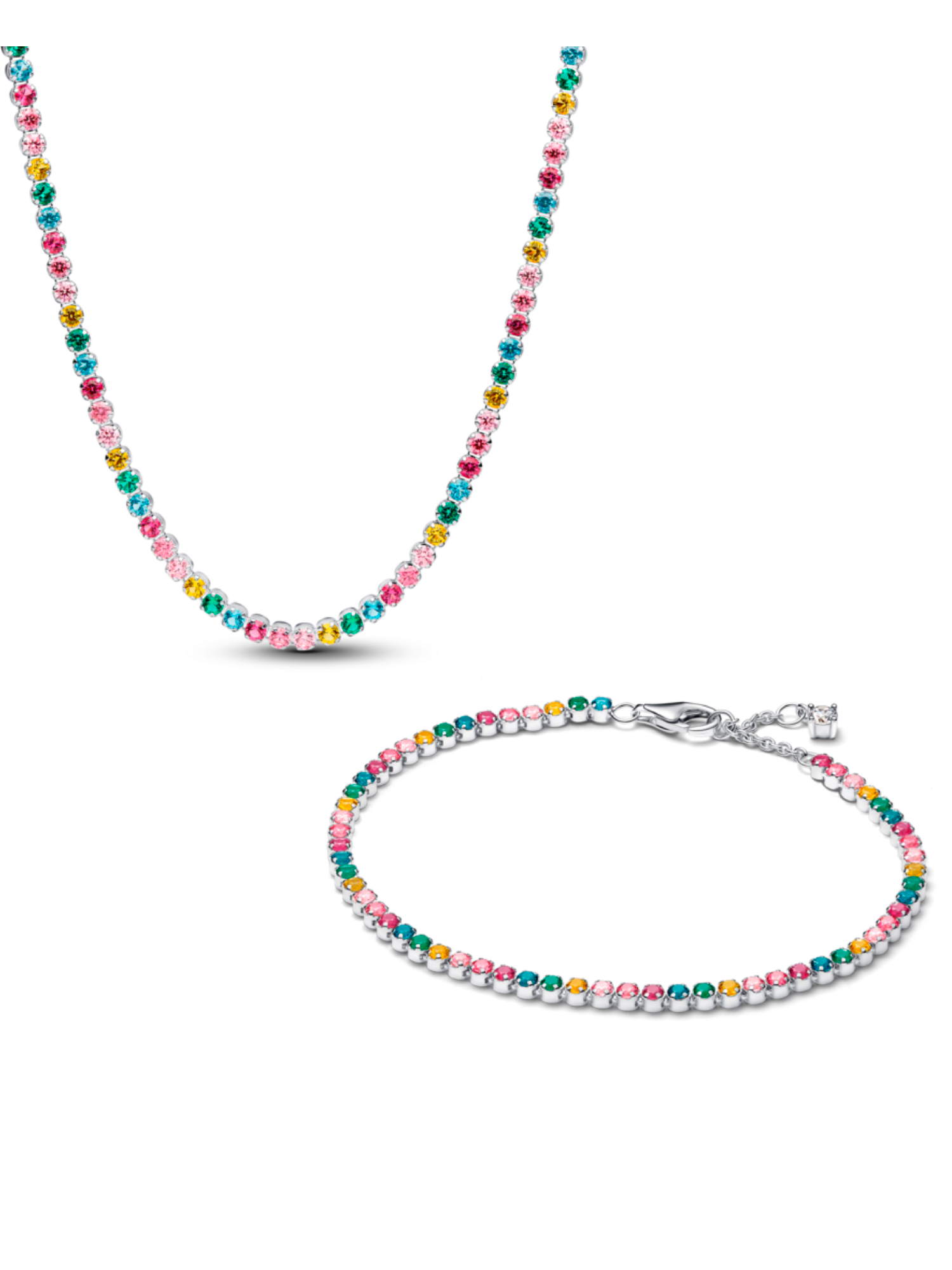 Rainbow Tennis Necklace & Bracelet Set