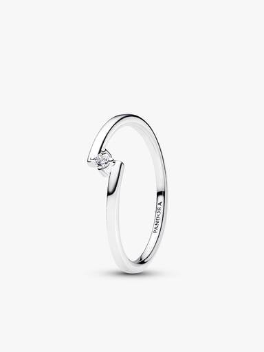 Sparkling Split Solitaire Pavé Ring Stack