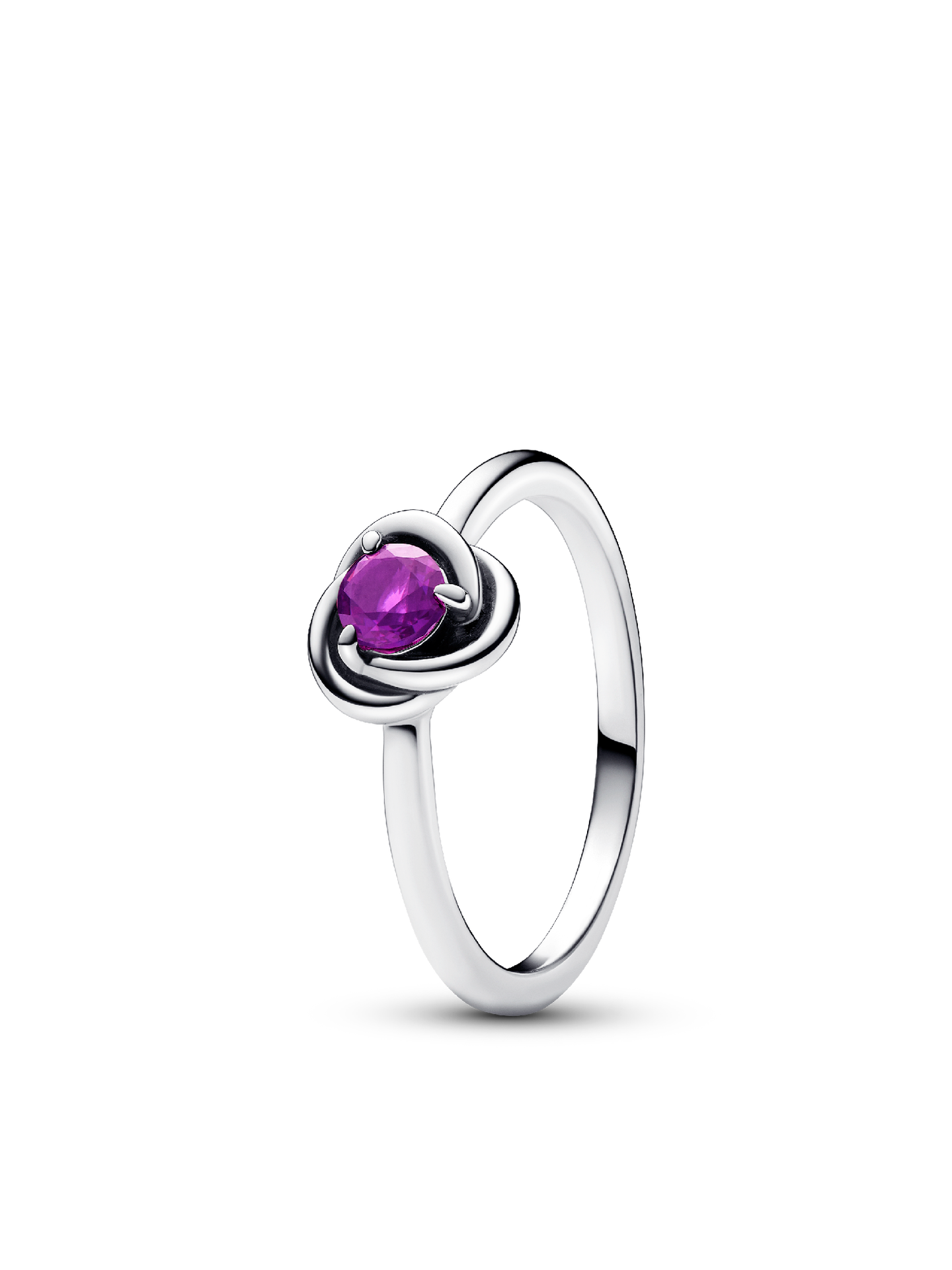 Женское кольцо Pandora February Purple Eternity Circle, цвет: Серебро — фото 1