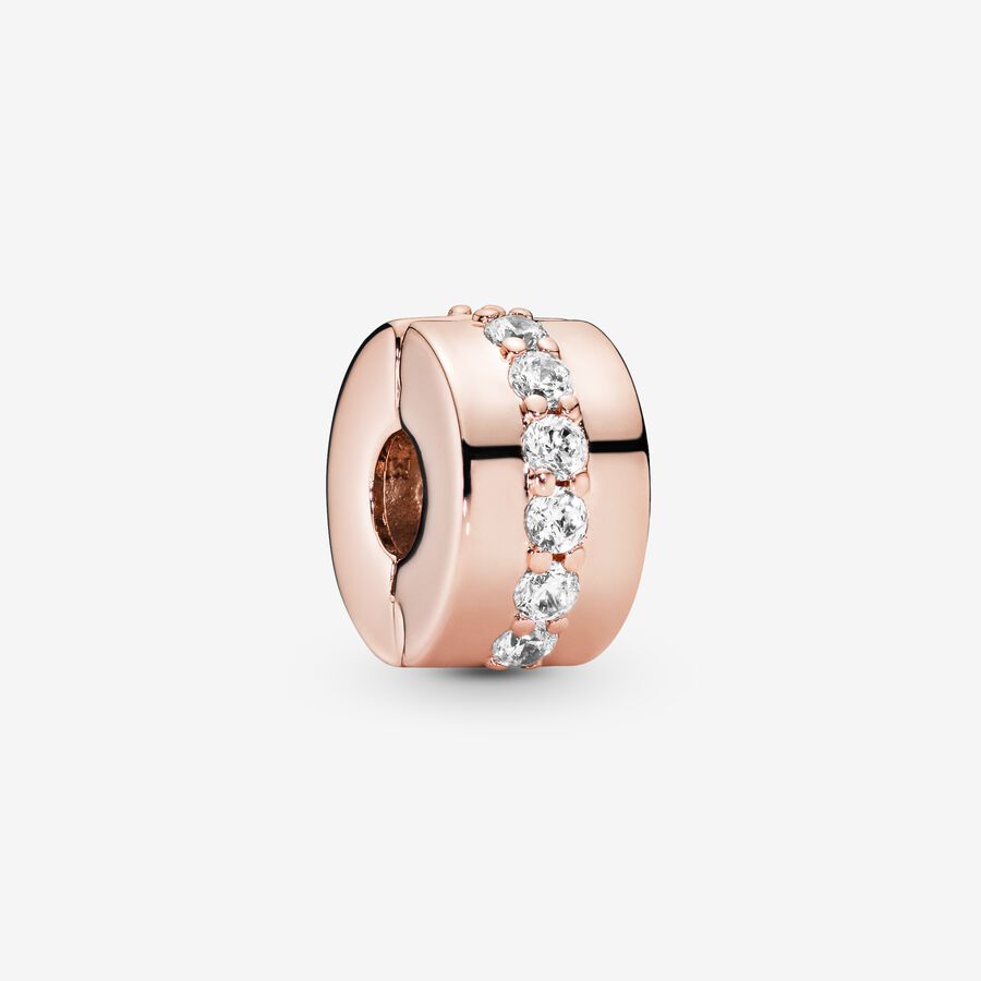 Luxe kanaal Ontwijken Shining Path Clip in Pandora Rose™ & Clear CZ | Rose gold plated | Pandora  US