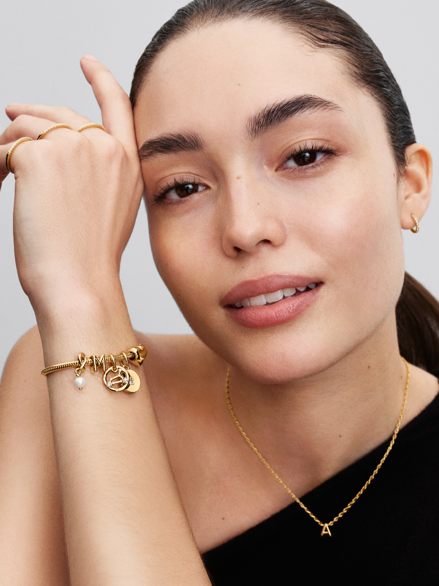 Heart Clasp Snake Chain Bracelet | Gold plated | Pandora US