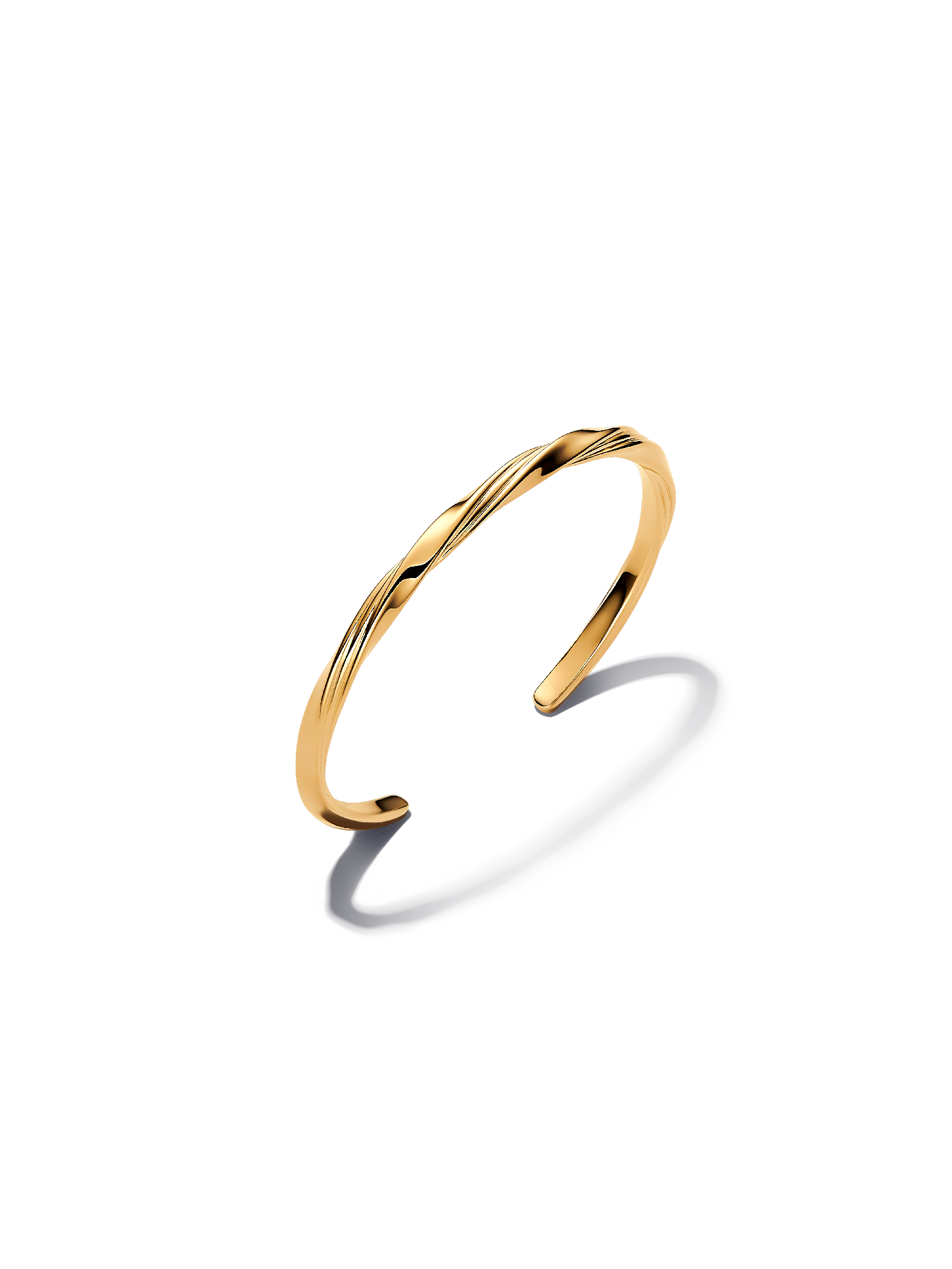 Twisted Open Bangle | Gold plated | Pandora US