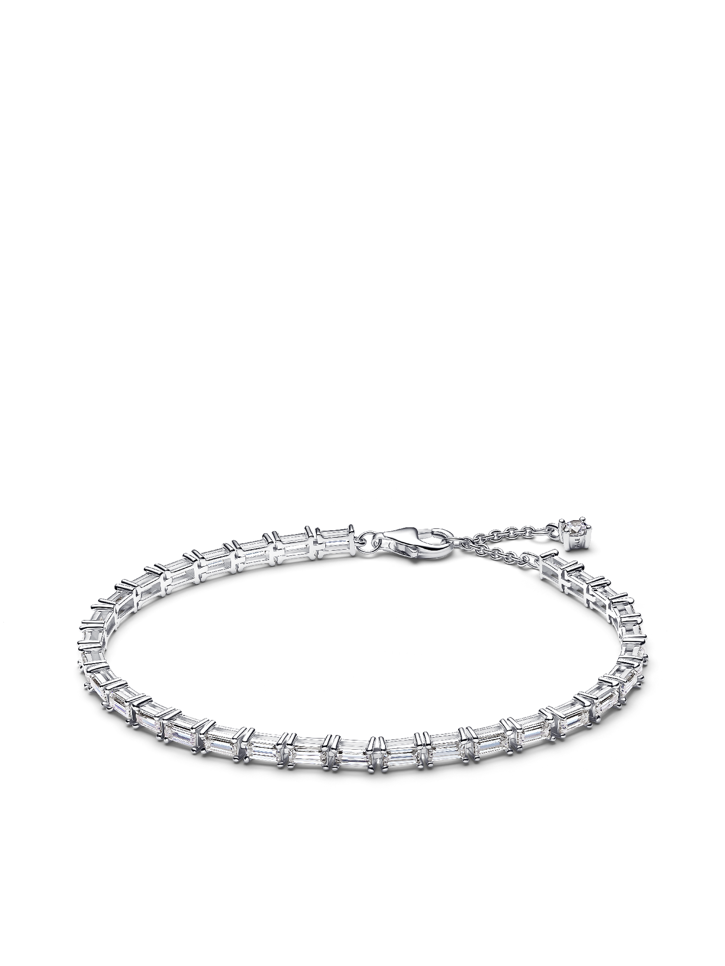 Женский браслет Pandora Sparkling Baguette Tennis, Sterling silver, цвет: Серебро