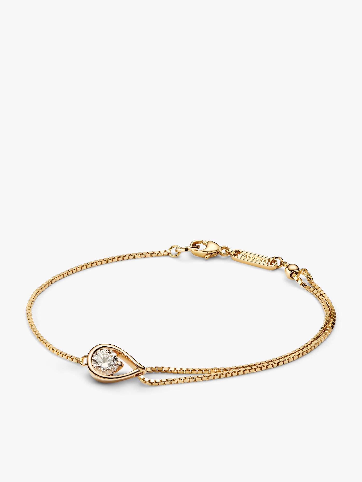 FINAL SALE - Pandora Infinite 14k Gold Lab-grown Diamond Double Chain Bracelet