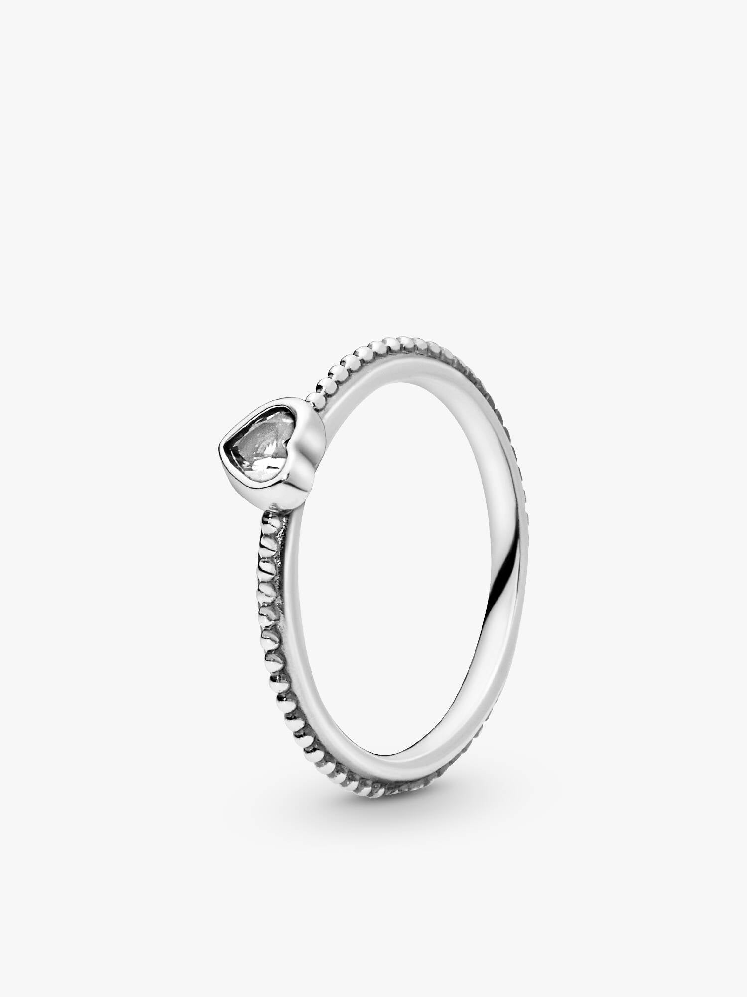 FINAL SALE - Clear Heart Beaded Ring