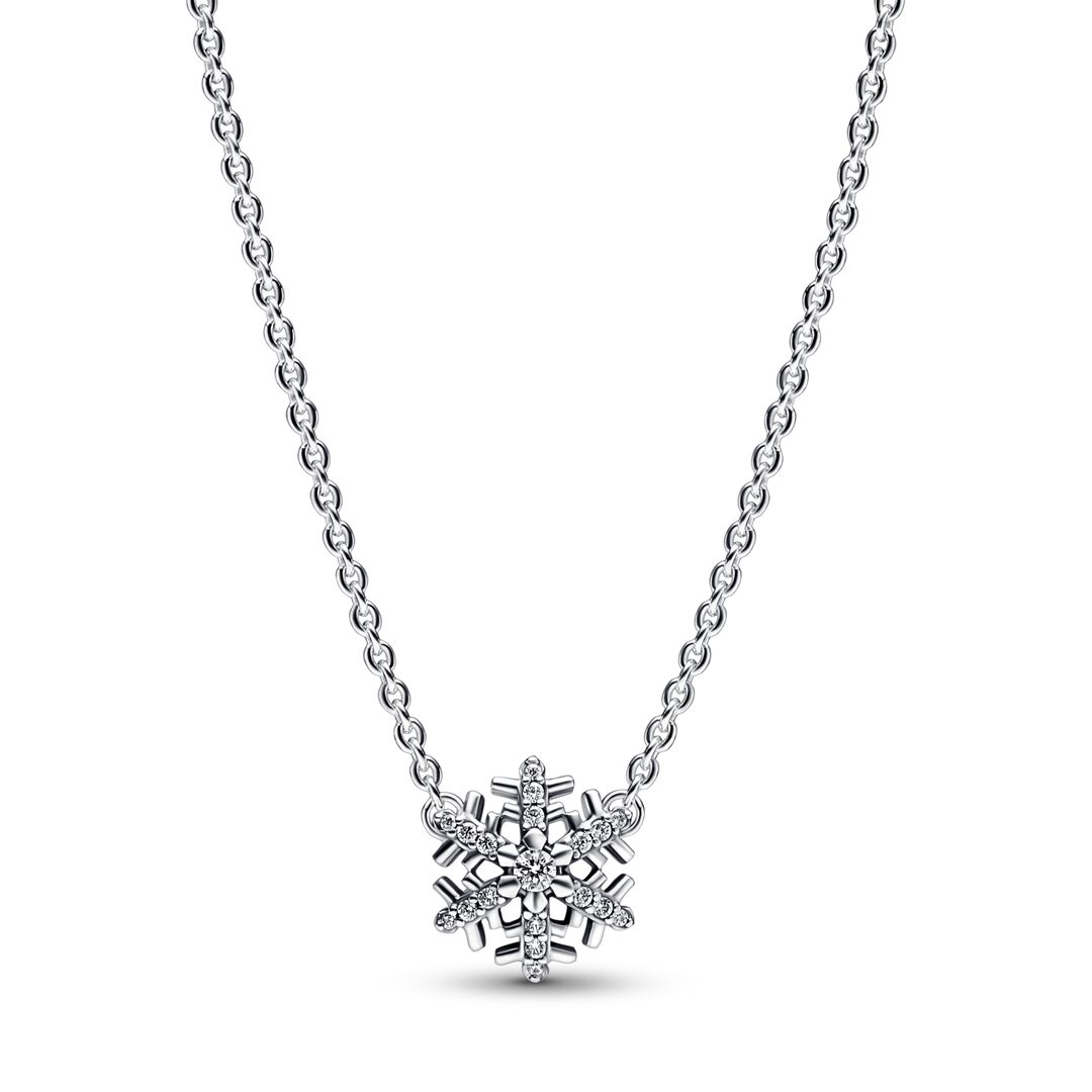 Sparkling Snowflake Pendant Necklace and Earring Set