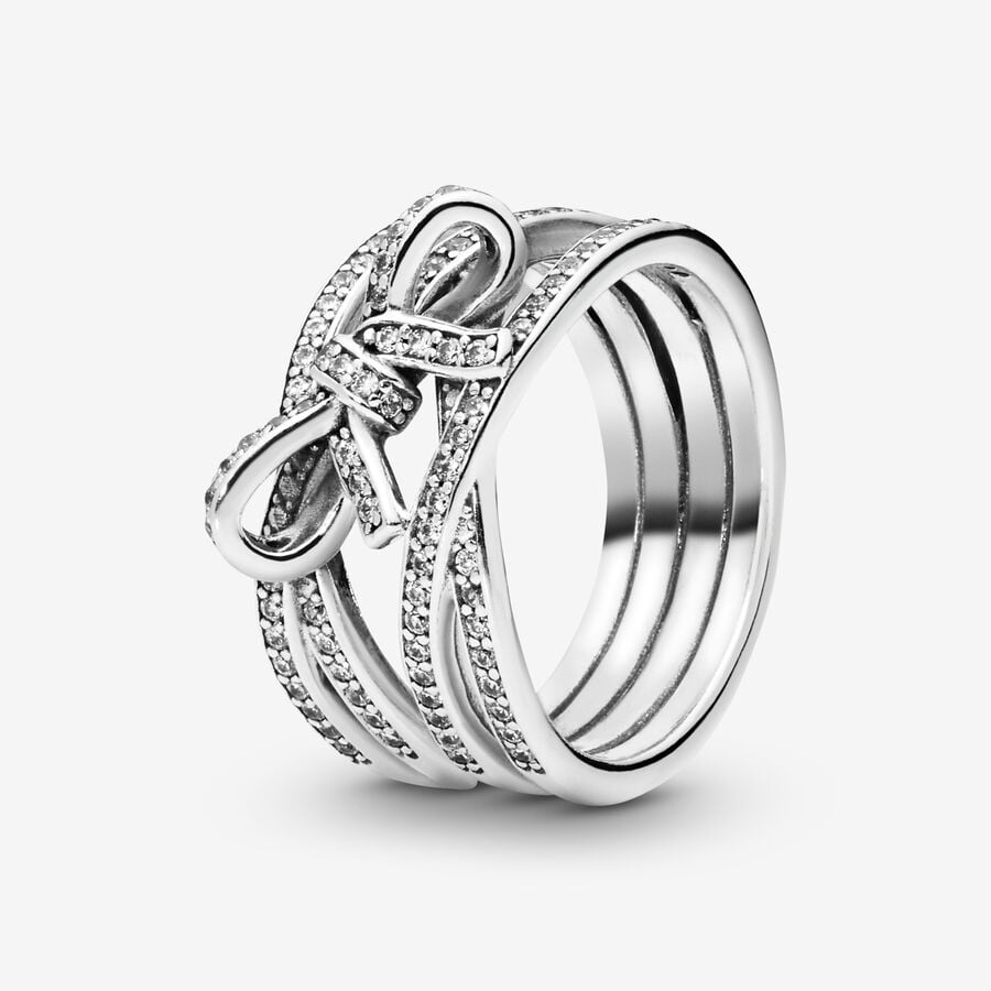 FINAL SALE - Sparkling Ribbon and Bow Ring image number 0
